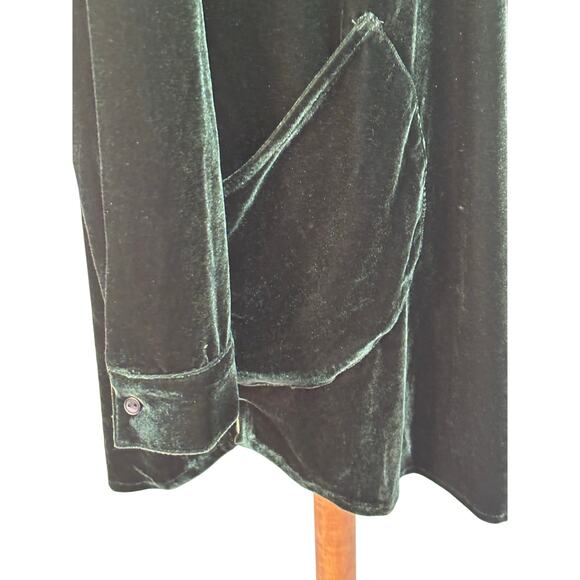 North Style forest green velvet tunic, oversized, lagenlook, art to wear - Picture 5 of 6